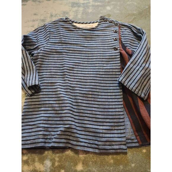 Ace&Jig Promenade Striped Side Cross Button Contrast Top sz XS - Picture 6 of 6